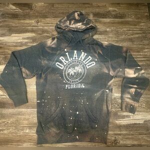Custom Hoodie - Bleach Dyed Orlando Florida Hoodie - Men’s Large - Streetwear